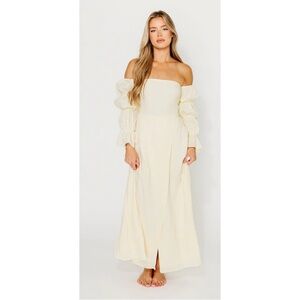 Worth Collective Haden Cream Off The Shoulder Maxi Dress